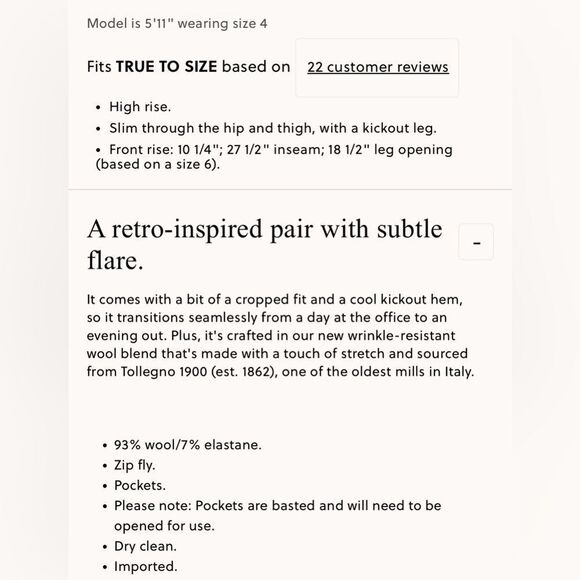 NWT J CREW Kaya pant in Italian stretch merino wool blend in Persian Red - Picture 8 of 8